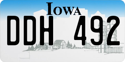 IA license plate DDH492
