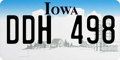 IA license plate DDH498