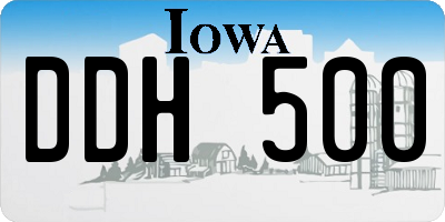 IA license plate DDH500