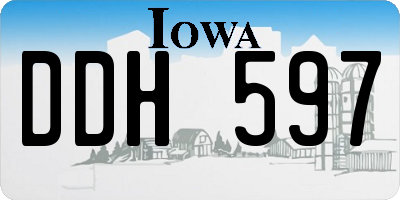 IA license plate DDH597