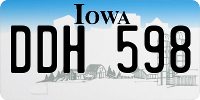 IA license plate DDH598