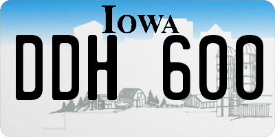 IA license plate DDH600