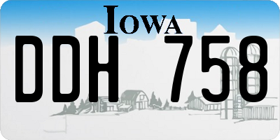 IA license plate DDH758