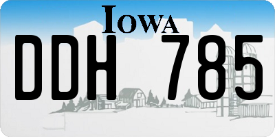 IA license plate DDH785