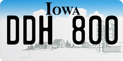 IA license plate DDH800