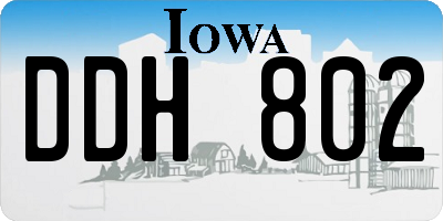 IA license plate DDH802