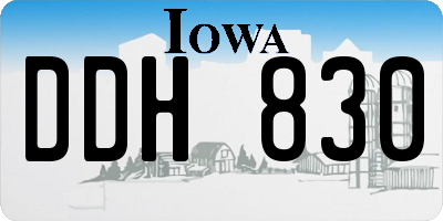 IA license plate DDH830