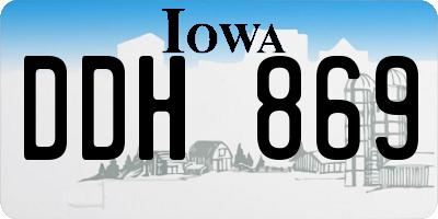 IA license plate DDH869