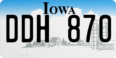 IA license plate DDH870