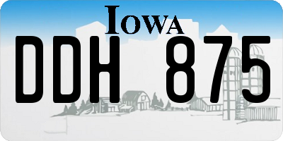 IA license plate DDH875