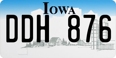 IA license plate DDH876