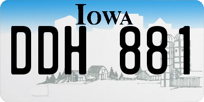 IA license plate DDH881