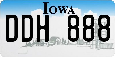 IA license plate DDH888