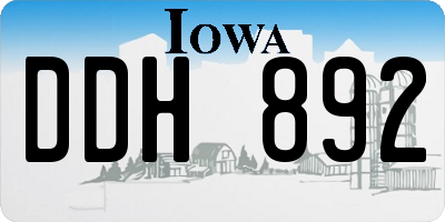 IA license plate DDH892