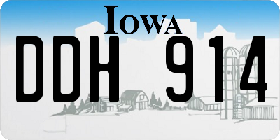 IA license plate DDH914