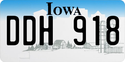 IA license plate DDH918
