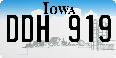 IA license plate DDH919