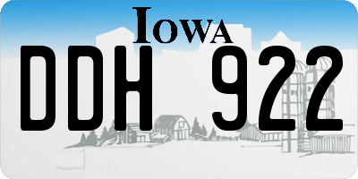 IA license plate DDH922