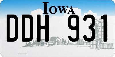 IA license plate DDH931