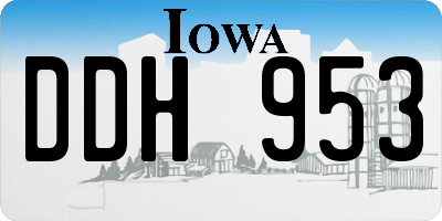 IA license plate DDH953