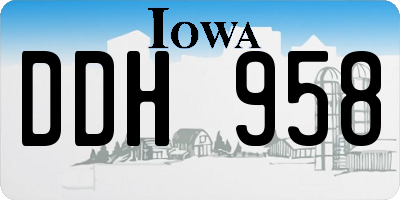 IA license plate DDH958