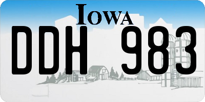 IA license plate DDH983