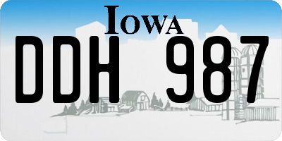 IA license plate DDH987