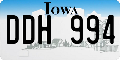 IA license plate DDH994