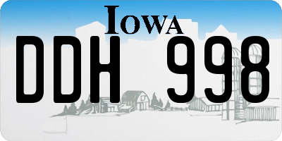 IA license plate DDH998