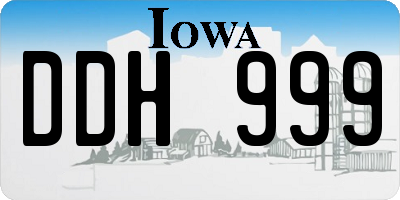 IA license plate DDH999