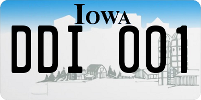 IA license plate DDI001