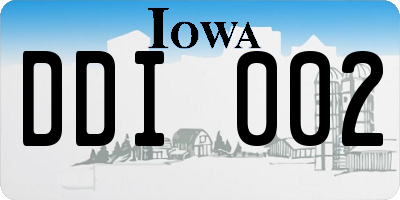 IA license plate DDI002