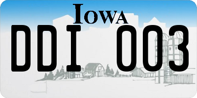 IA license plate DDI003