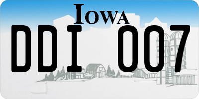 IA license plate DDI007