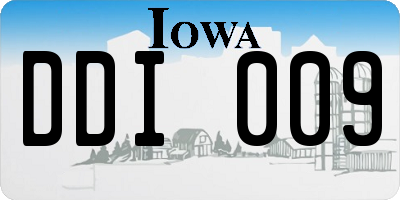 IA license plate DDI009