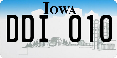 IA license plate DDI010