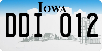 IA license plate DDI012