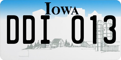 IA license plate DDI013
