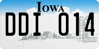 IA license plate DDI014