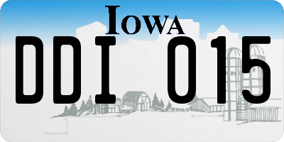 IA license plate DDI015