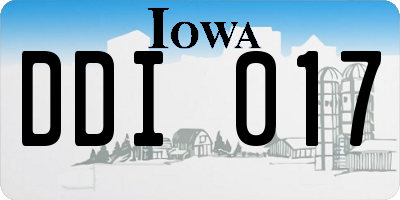 IA license plate DDI017