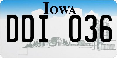 IA license plate DDI036