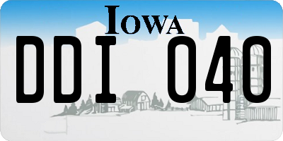 IA license plate DDI040