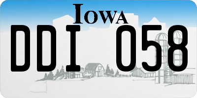 IA license plate DDI058
