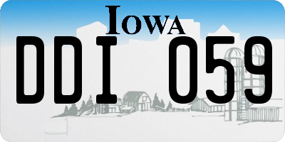 IA license plate DDI059