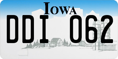 IA license plate DDI062