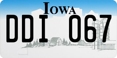IA license plate DDI067