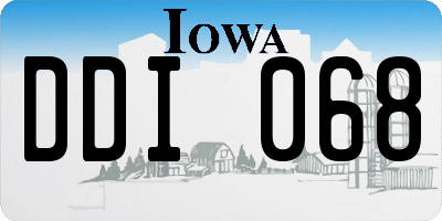 IA license plate DDI068