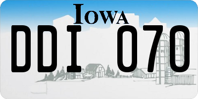 IA license plate DDI070