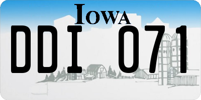 IA license plate DDI071